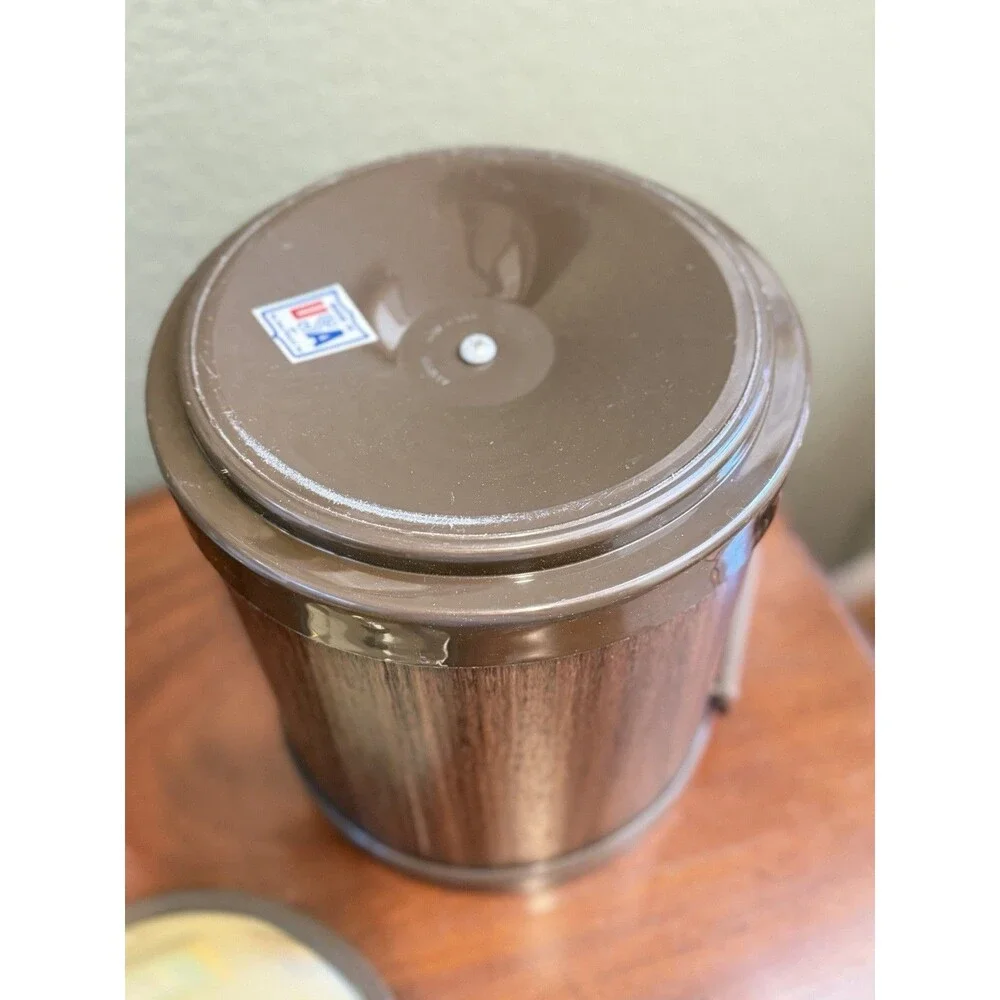 Vtg Kromex ICE BUCKET Gold Plastic  Faux Wood Barware Bar Mid Century Modern MCM
